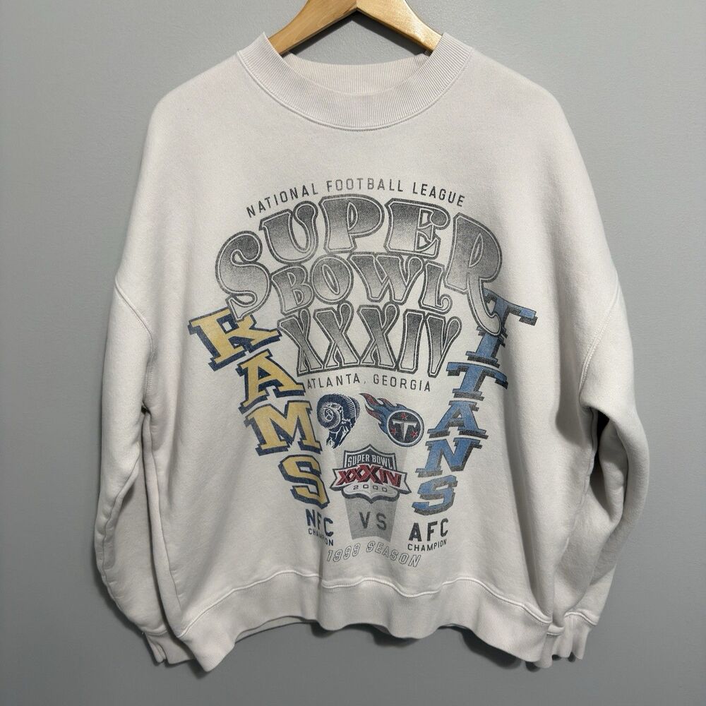 Abercrombie Fitch Crewneck Sweatshirt Rams Super Bowl Retro Large Oversized